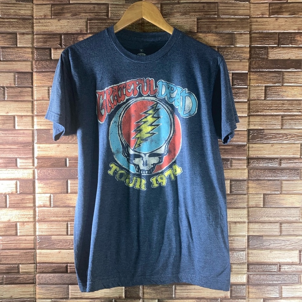 Unisex Heathered Blue Grateful Dead T Shirt Medium by Ripe Junction